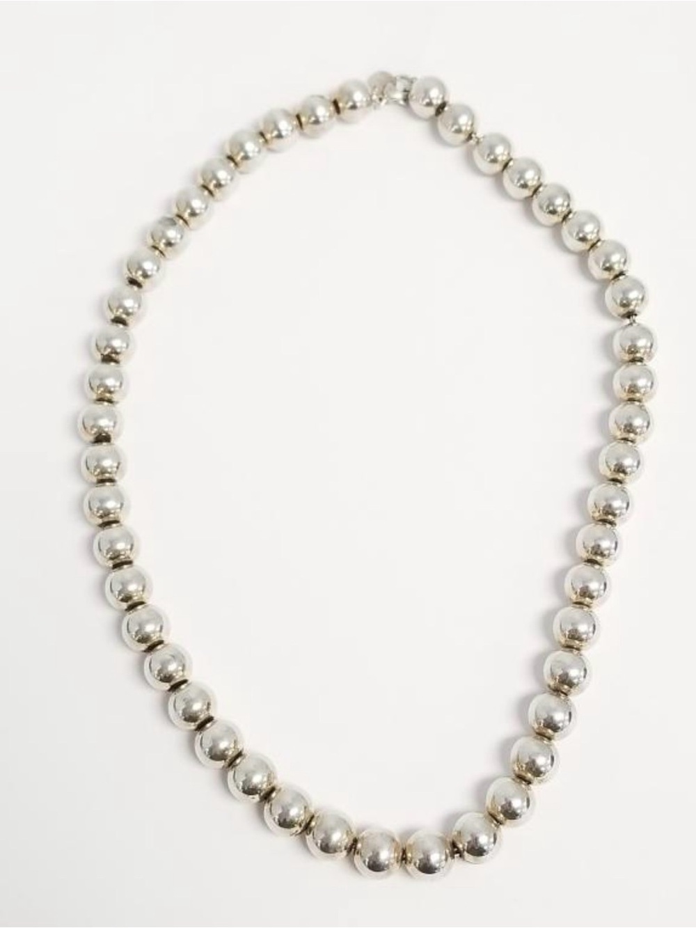 Tiffany & Co. Sterling Silver 10mm Bead Necklace - 18” Length - Picture 5 of 5